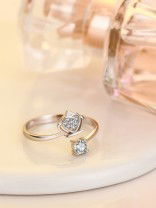 Silverette Princess Crown Adjustable CZ Ring