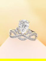 Captivating Crown Cocktail American-Diamond Ring (Adjustable)
