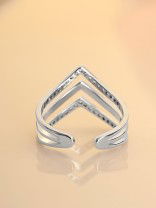 Leslie's Layered CZ Adjustable Ring (Silverette)