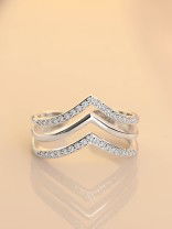 Leslie's Layered CZ Adjustable Ring (Silverette)