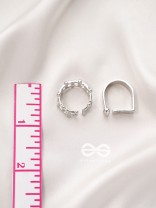 Twigs n Petal- Set of Two Silver Rings