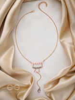 The Shimmering Raindrop- Golden Embellished Necklace With Anti-Tarnish Coating 