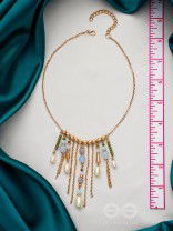 The Scotch Mist- Golden Embellished Necklace With Anti-Tarnish Coating