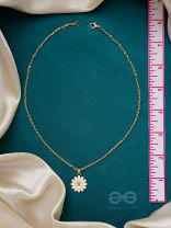 The White Dahlia- Golden Embellished Necklace With Anti-Tarnish Coating 