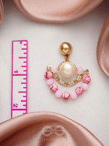 The Pink Moon- Golden Embellished Earrings