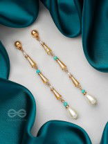 The Drooping Bells- Golden Embellished Earrings