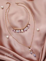 The Grey Storm- Golden Layered Necklace With Anti-Tarnish Coating