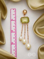 The Jade Drops- Golden Embellished Earrings