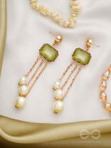 The Jade Drops- Golden Embellished Earrings