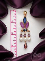The Purple Heart- Golden Embellished Earrings