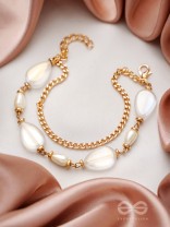 The Crystal Wave- Golden Embellished Bracelet