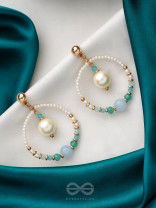 The Blue Moon- Golden Embellished Earrings