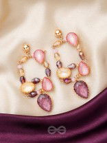 The Wine Garden- Golden Embellished Earrings
