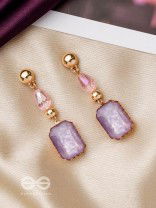 The Violet Mist- Golden Embellished Earrings
