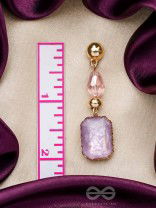 The Violet Mist- Golden Embellished Earrings
