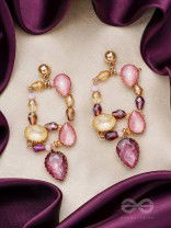 The Wine Garden- Golden Embellished Earrings