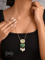 The Olive Garden- Golden Embellished Necklace With Anti-Tarnish Coating 