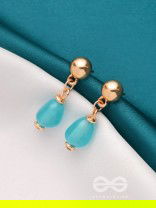 Sea n Sky- Golden Embellished Earrings