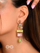 The Merry Spring- Golden Embellished Earrings