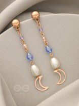 Over The Moon - Golden Pearl and Beads Earrings