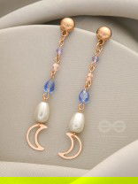 Over The Moon - Golden Pearl and Beads Earrings