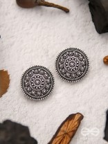 The Ebony Flowerbeds- Oxidised Stud Earrings