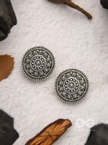 The Ebony Flowerbeds- Oxidised Stud Earrings