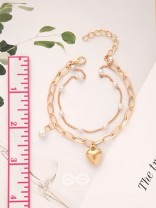 Bottom of Heart- Golden Layered Bracelet