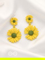 A Field of Flowers - Statement Dangler Earrings (Yellow)
