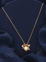 A Piece Of Sky- Golden Pearl Necklace With Anti-Tarnish Coating 