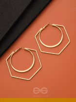 The Layered Geometry - Golden Statement Hoops