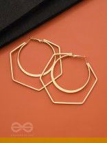 The Layered Geometry - Golden Statement Hoops