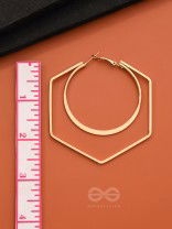 The Layered Geometry - Golden Statement Hoops