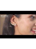 Golden infinity- Golden studs with white pearl roses 