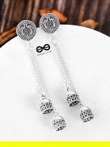 The Little Peacock Emblem Double Hanging Jhumkis