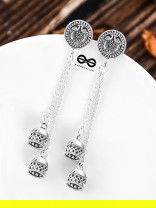 The Little Peacock Emblem Double Hanging Jhumkis