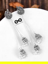 The Vintage Peacock Double Hanging Pearl Jhumkis