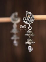 The Intricate Peacock Double Layered Jhumkis