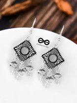 An intriguing Delight - Oxidised Boho Earrings