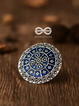 The Intricate Meenakari Adjustable Ring (Blue) - Embellished Oxidised Collection