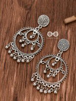The Dangling Playful Circles - Oxidised Boho Earrings