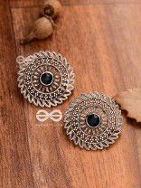 The Elegant Mesh Studs (Onyx Black) - The Embellished Oxidised Collection