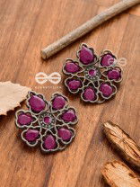 The Elegant Carved Beauties (Ruby Red) - Embellished Oxidised Collection