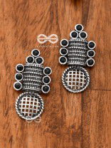 God in the Details (Onyx Black) - Embellished Oxidised Studs