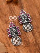 God in the Details (Ruby Red) - Embellished Oxidised Studs