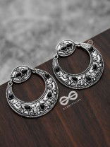 The Elegant Desire (Onyx Black) - Embellished Oxidised Earrings