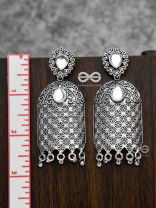 The Royal Delight - Oxidised Statement Earrings