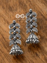 The Hypnotic Layered Jhumkis - Oxidised Boho Earrings