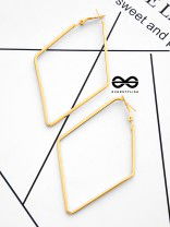 The Scintillating Slanting Hoops (Golden) - Casual Daily-Wear Earrings
