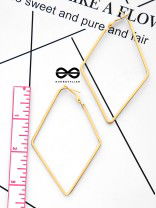 The Scintillating Slanting Hoops (Golden) - Casual Daily-Wear Earrings